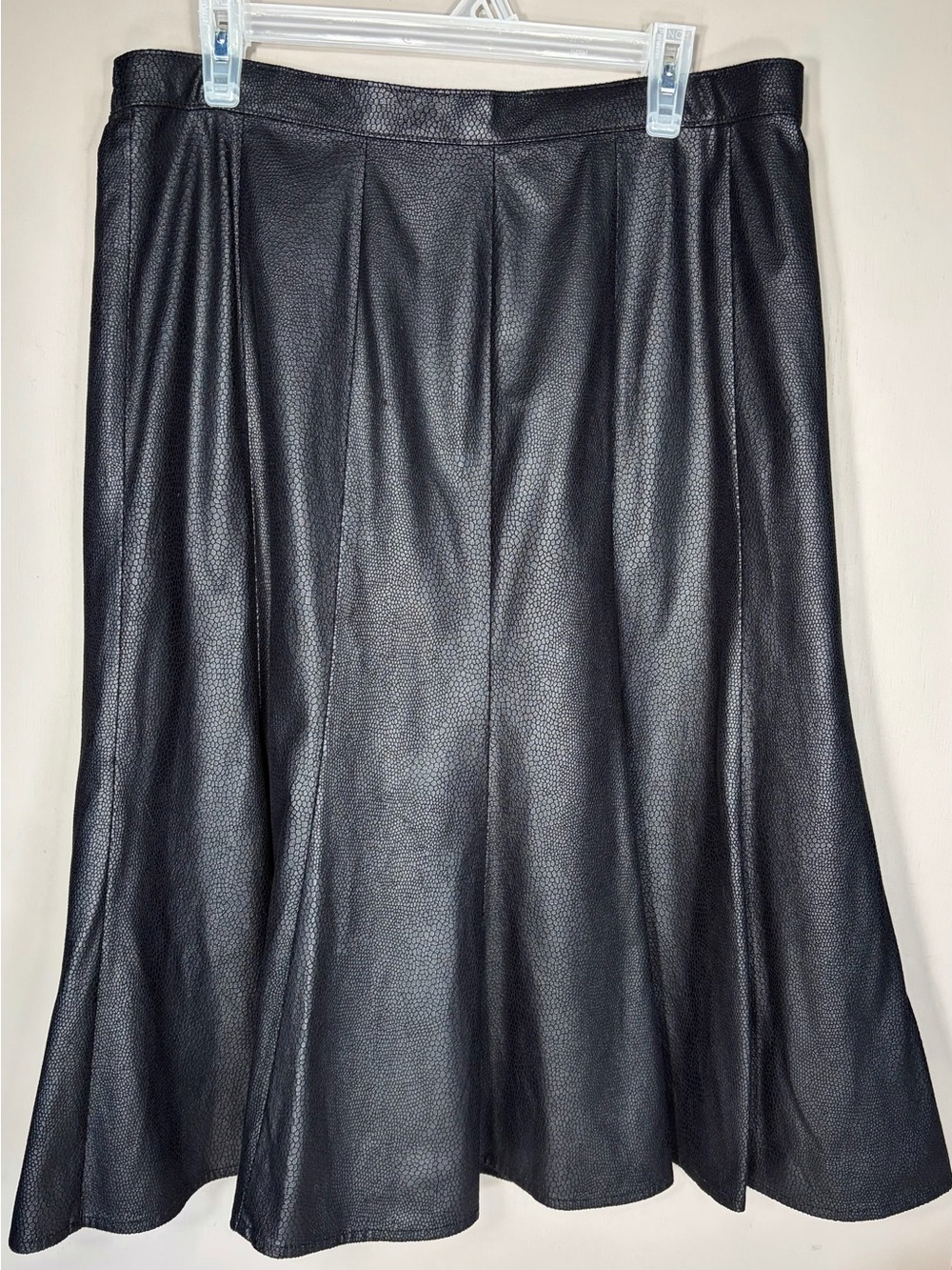 TANJAY Faux Leather A-Line Skirt